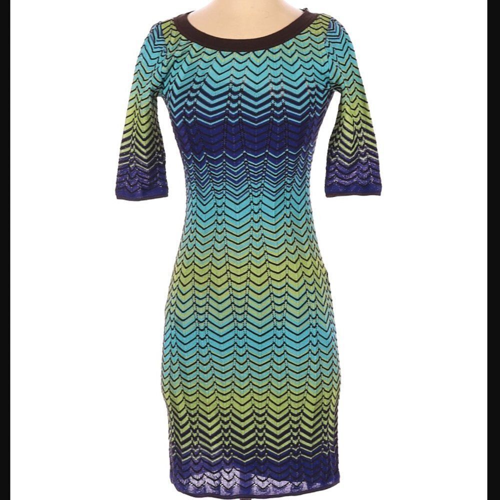 M Missoni ZIG ZAG Crochet Dress Size 38 IT NWT